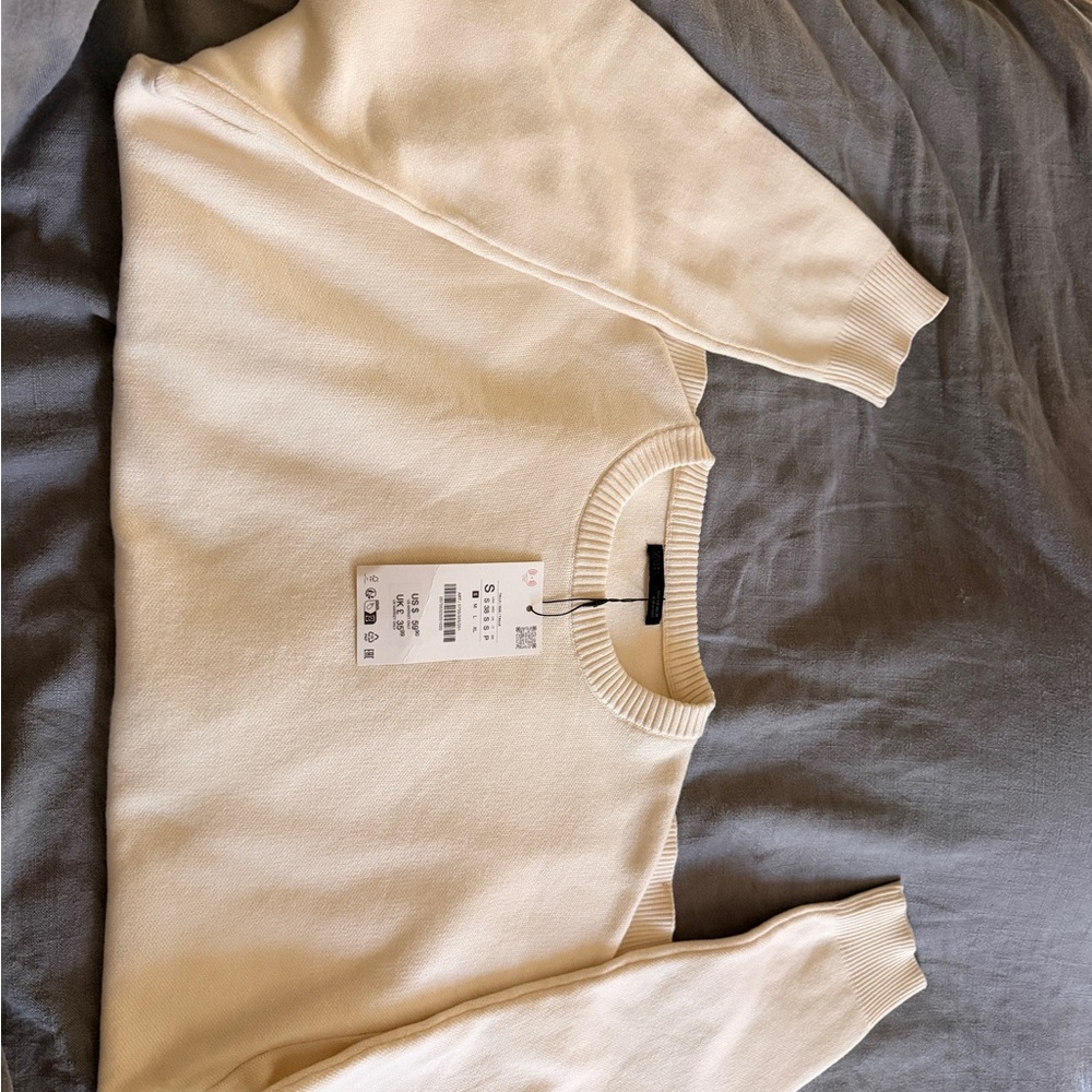 Zara Cream Crewneck Sweater
